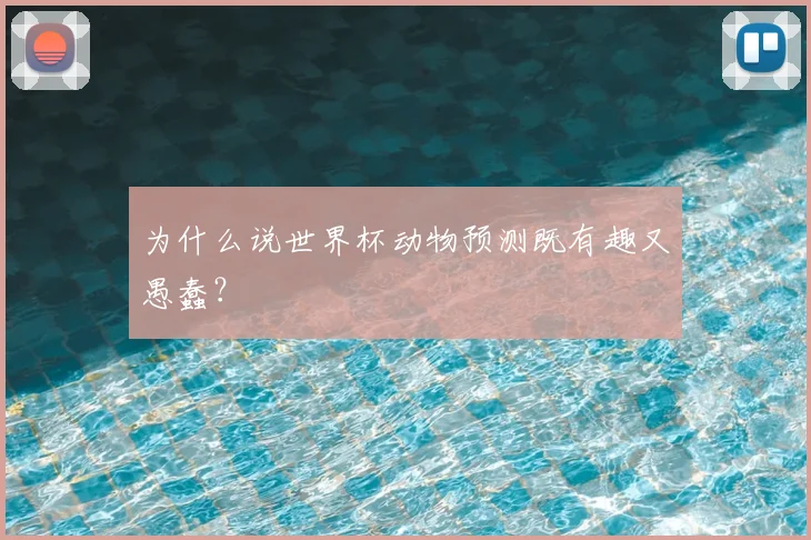 为什么说世界杯动物预测既有趣又愚蠢?